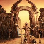 Necrophosis: a skeletal figure beneath a carved archway